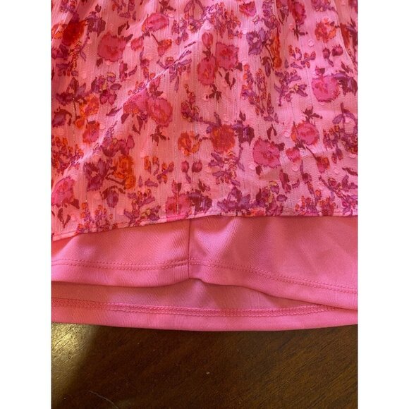 Taylor Pink Floral Print Dress 12 V-Neck Button Front Tiered Midi Lined Artsy - Picture 15 of 15